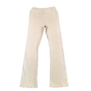 FP Movement Ribbed Flare Leggings Beige High Rise Stretch Small